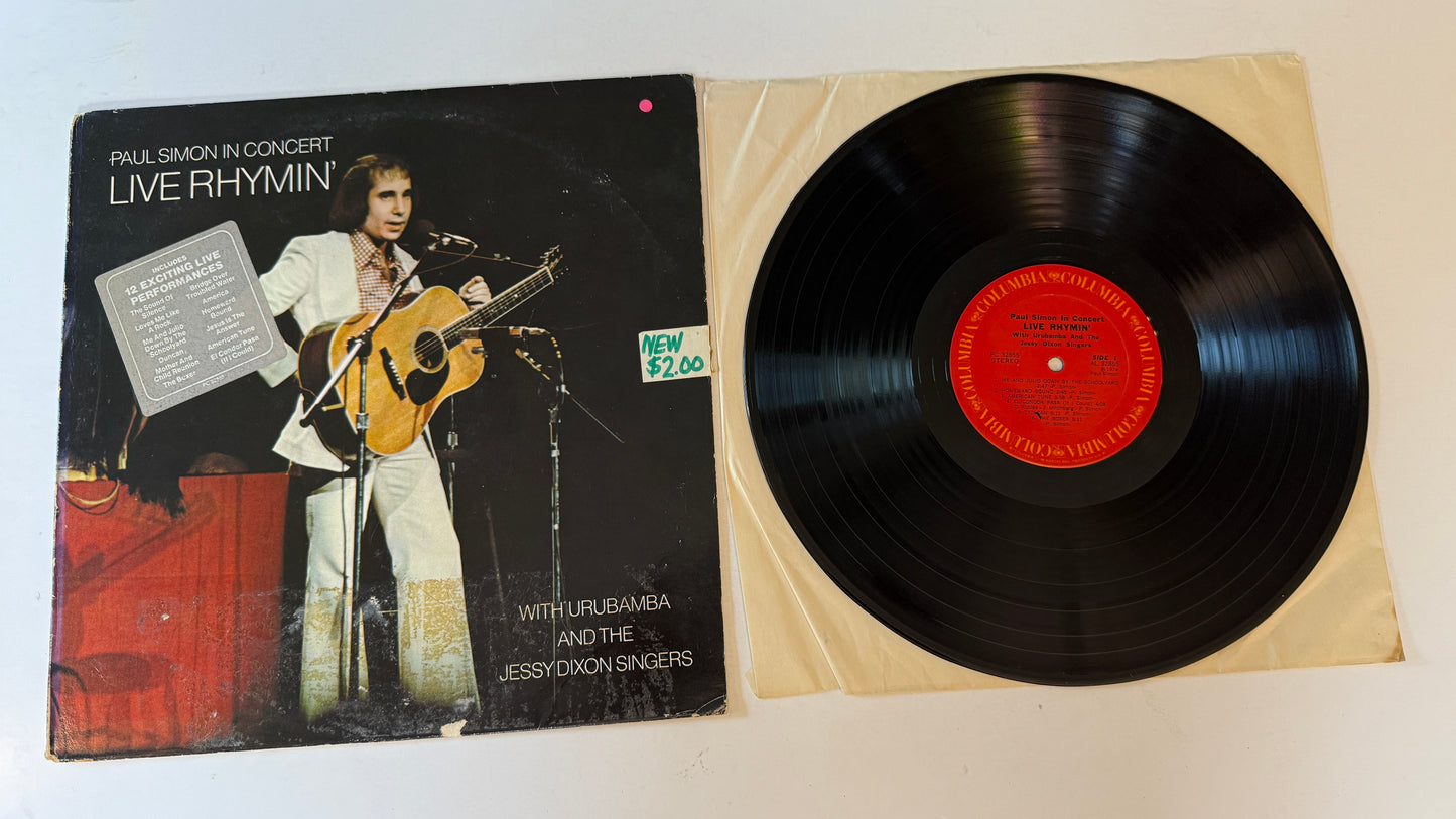 Paul Simon Paul Simon In Concert Live Rhymin' Used Vinyl LP VG+\G+
