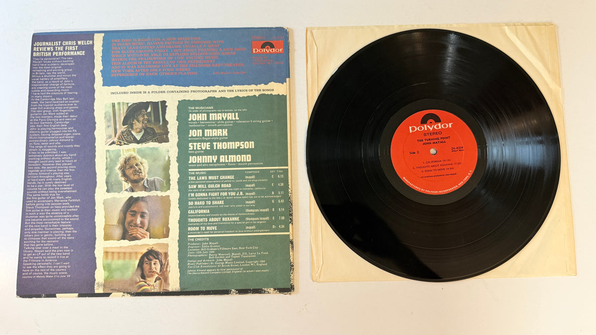 John Mayall The Turning Point Used Vinyl LP VG+\VG