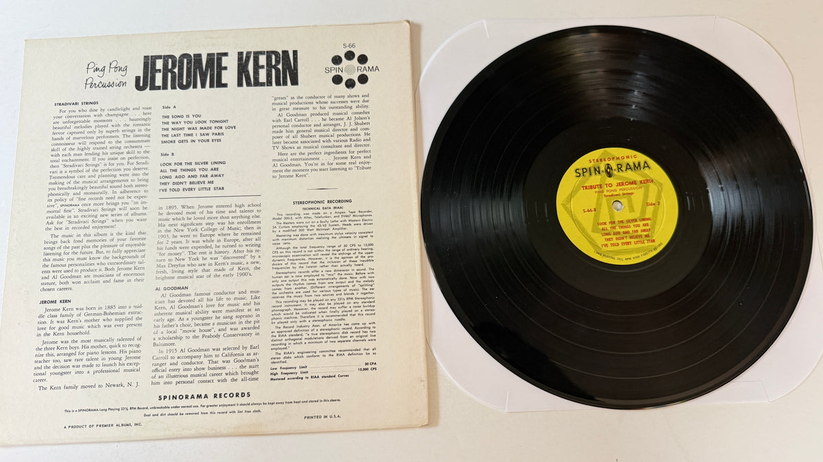Stradivari Strings Ping Pong Percussion Jerome Kern Used Vinyl LP VG+\VG+