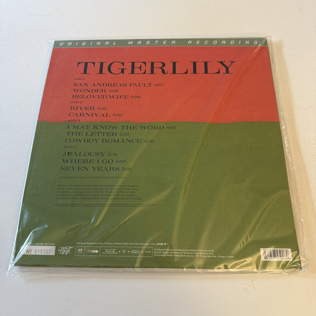 Natalie Merchant Tigerlily New Audiophile Vinyl 2LP M\M