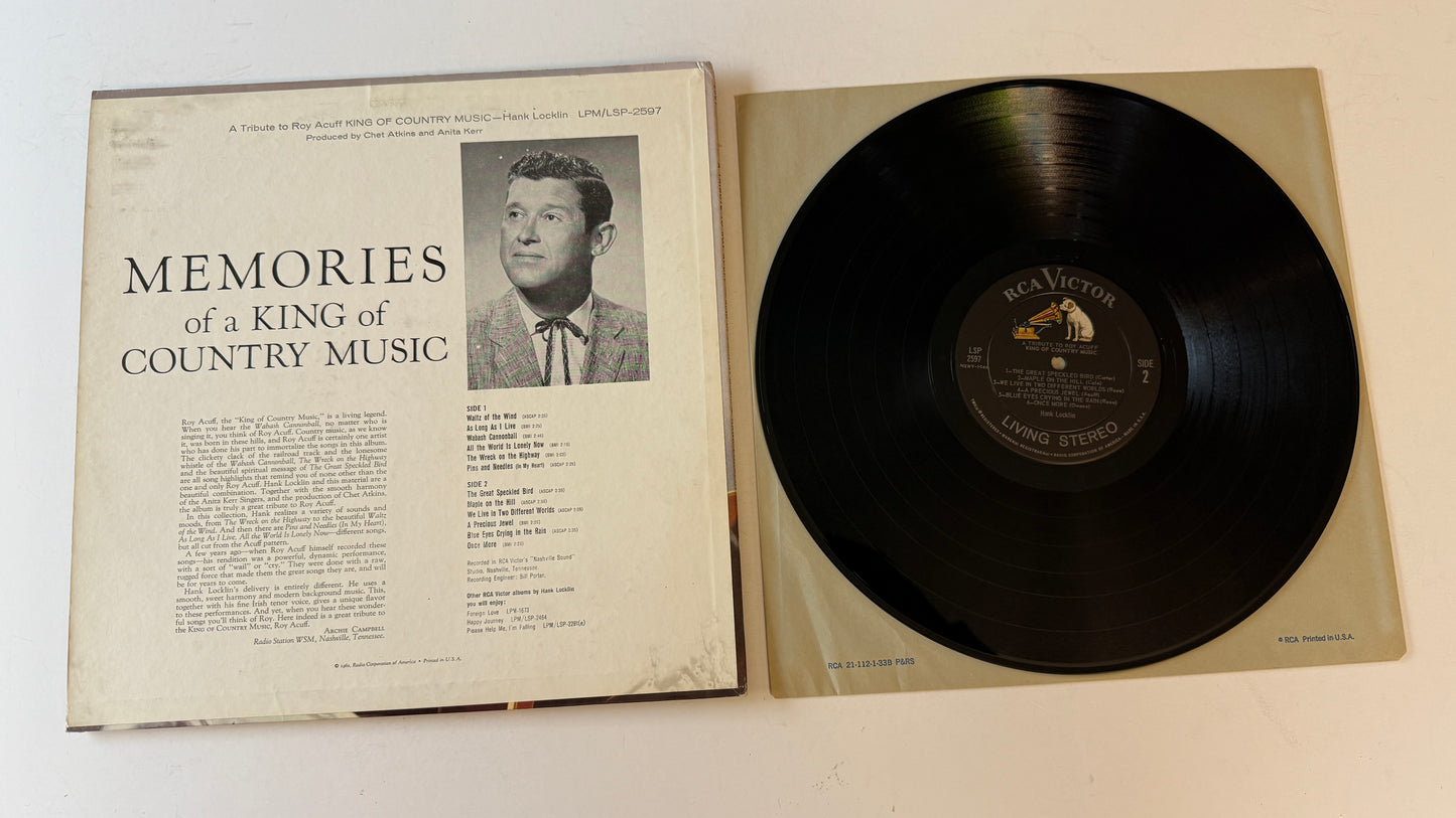 Hank Locklin A Tribute To Roy Acuff: King Of Country Music Used Vinyl LP VG+\VG+