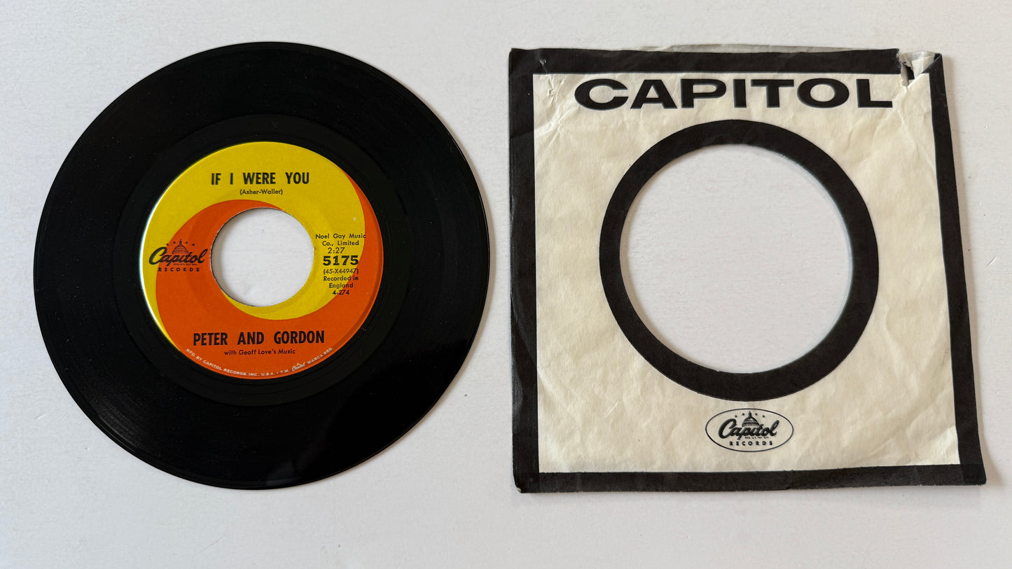 Peter & Gordon A World Without Love / If I Were You Used 45 RPM 7" Vinyl VG+\VG