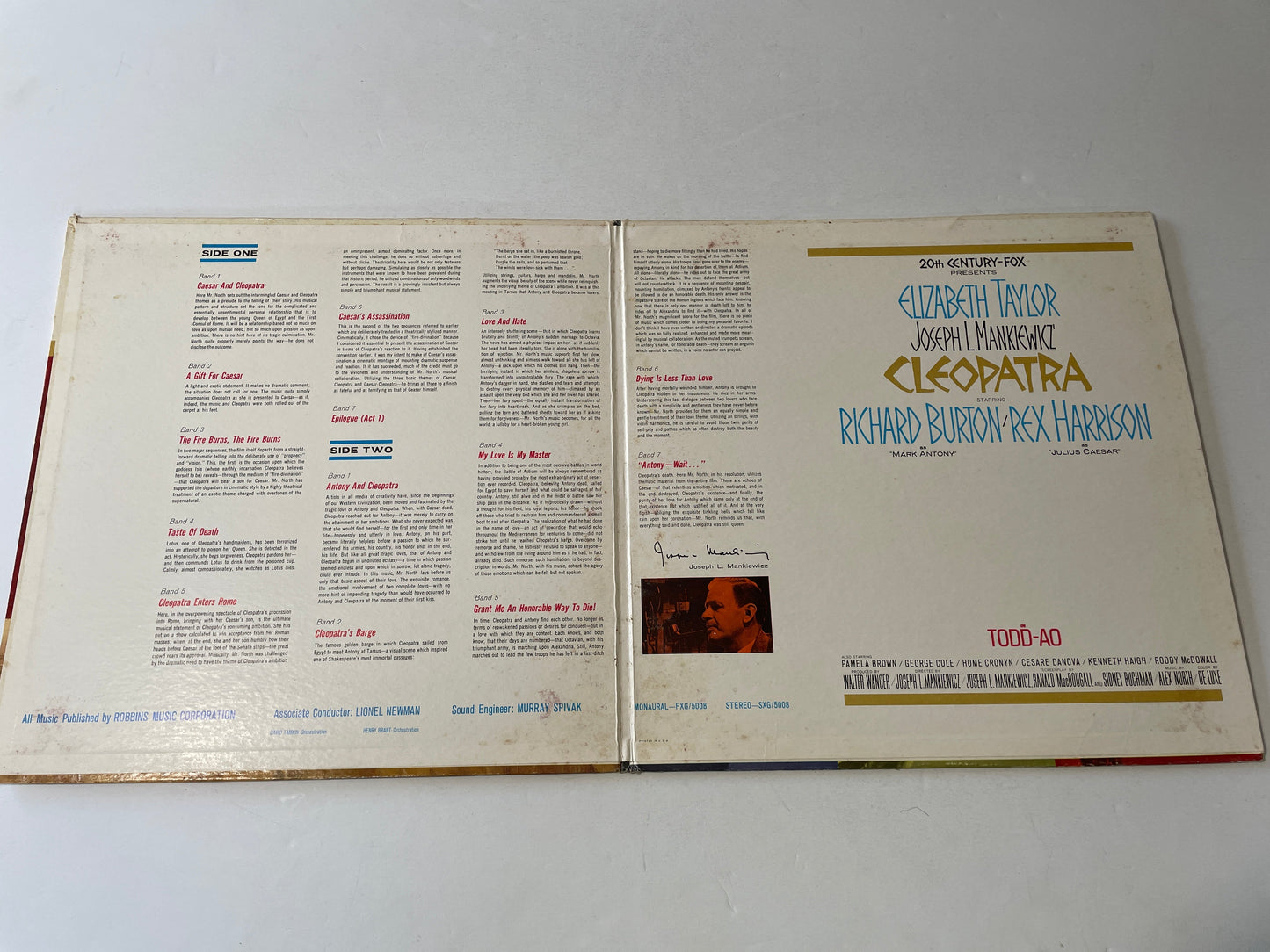 Alex North Cleopatra Original Soundtrack Used Vinyl LP VG+\G+