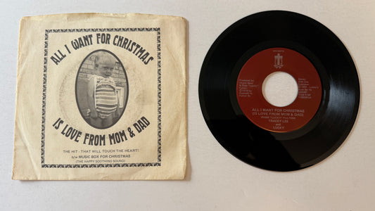 Tracey Lee All I Want For Christmas (Is Love From Mom & Dad) / Music Box For Christmas Used 45 RPM 7" Vinyl VG+\