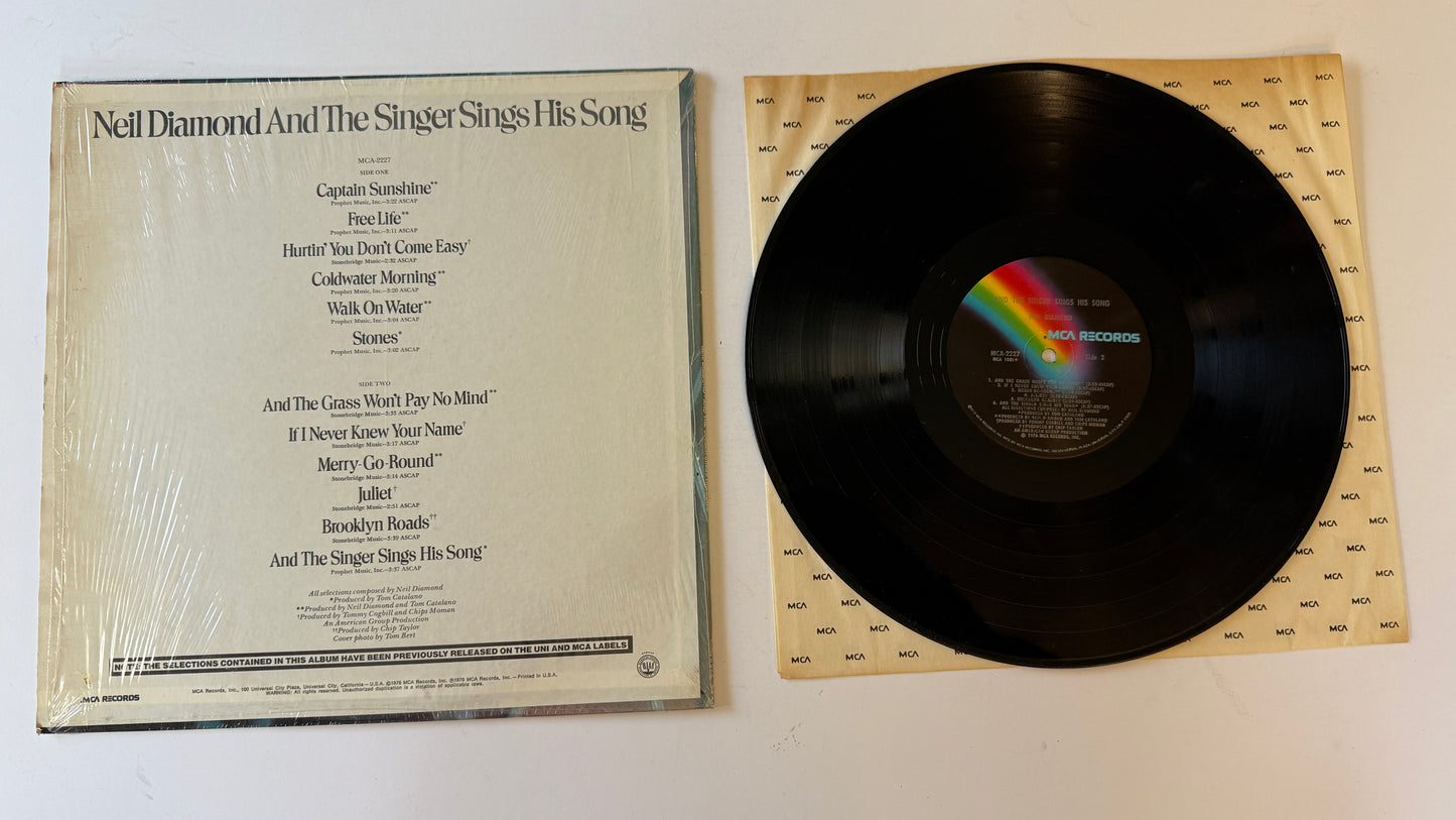 Neil Diamond And The Singer Sings His Song Used Vinyl LP VG+\VG+