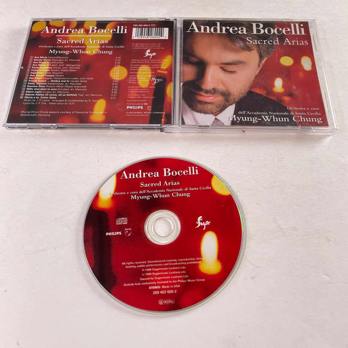 Andrea Bocelli Sacred Arias Used CD VG+\VG+