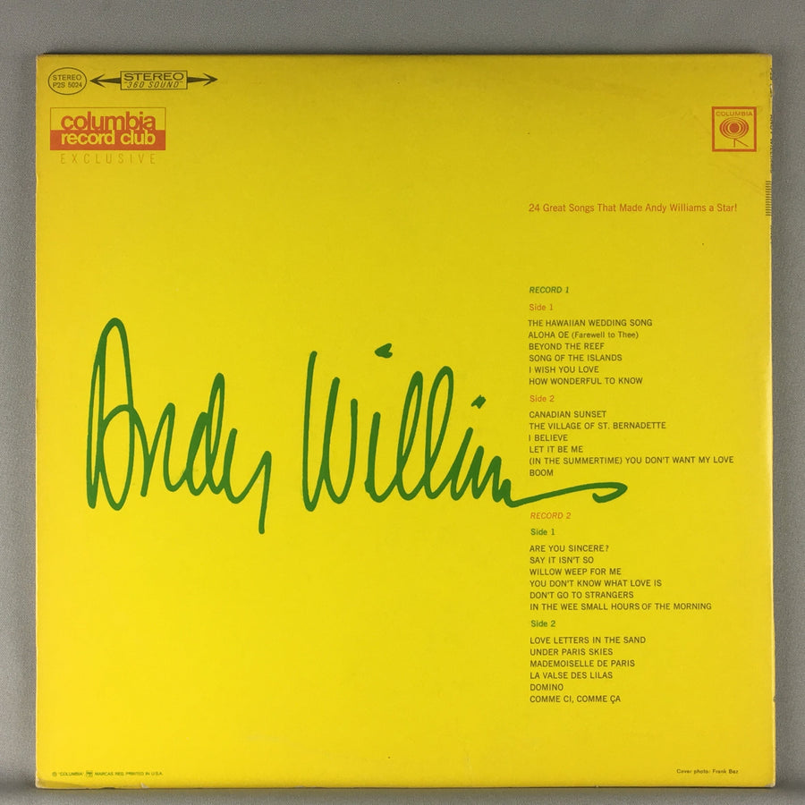 Andy Williams ‎ Andy Used Vinyl LP VG+\VG+