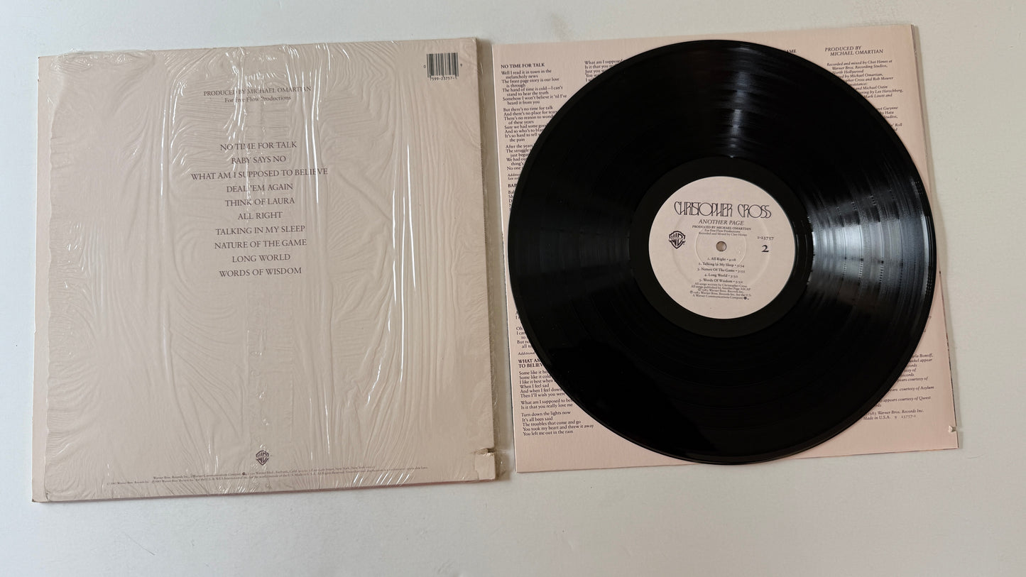 Christopher Cross Another Page Used Vinyl LP VG+\VG+