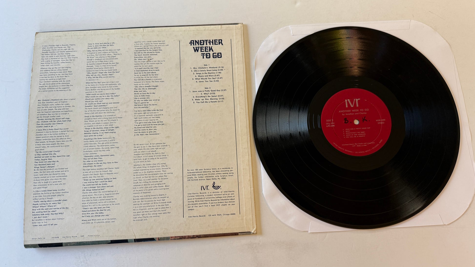 Jonathan & Charles Another Week To Go Used Vinyl LP VG\VG