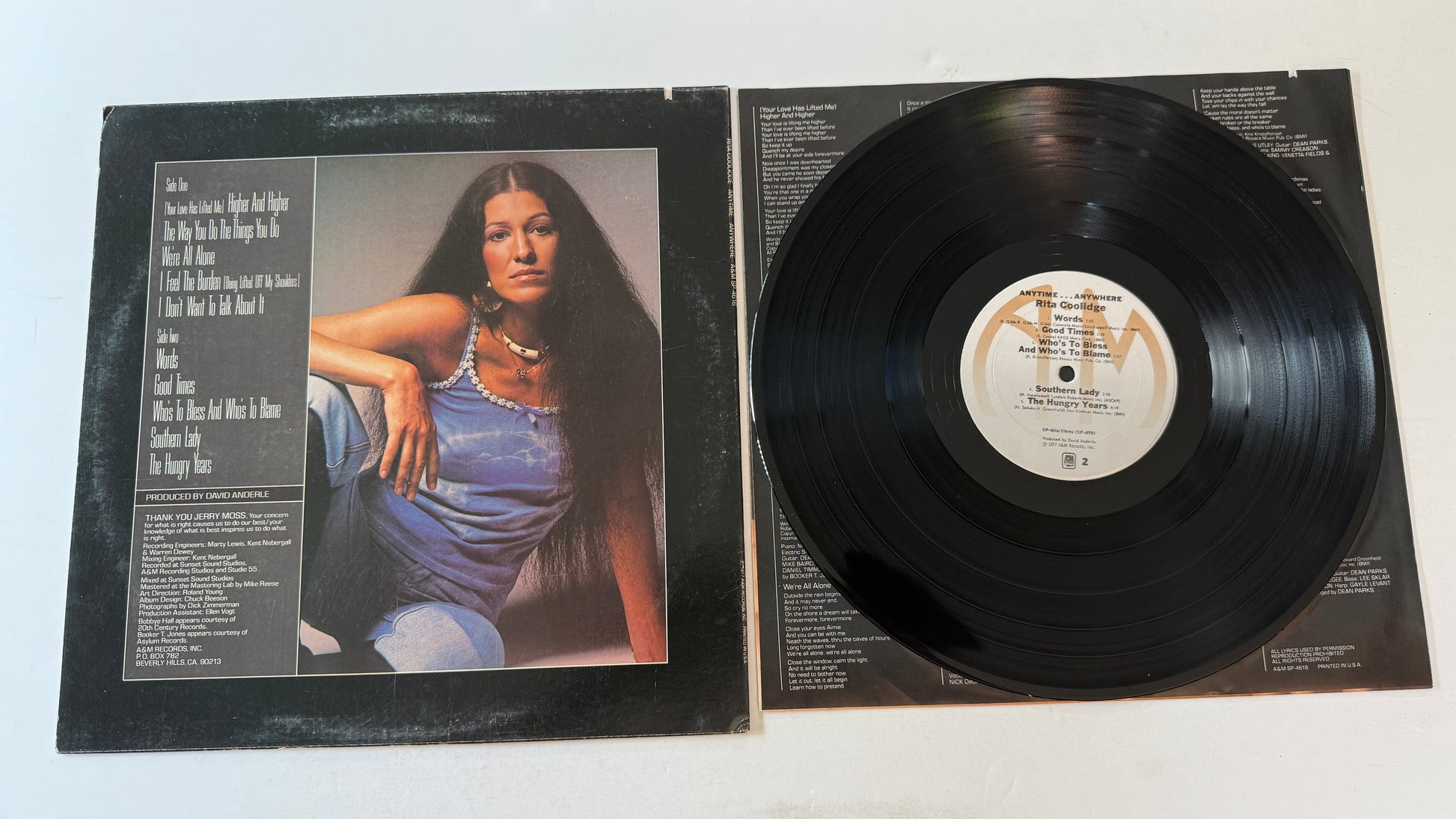 Rita Coolidge Anytime... Anywhere Used Vinyl LP VG+\VG