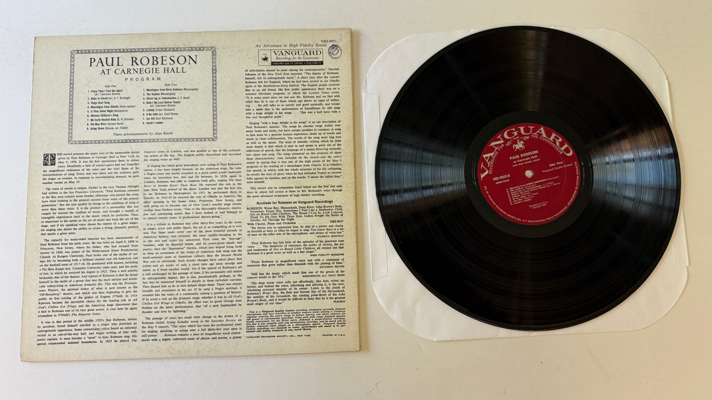 Paul Robeson At Carnegie Hall Used Vinyl LP VG+\VG