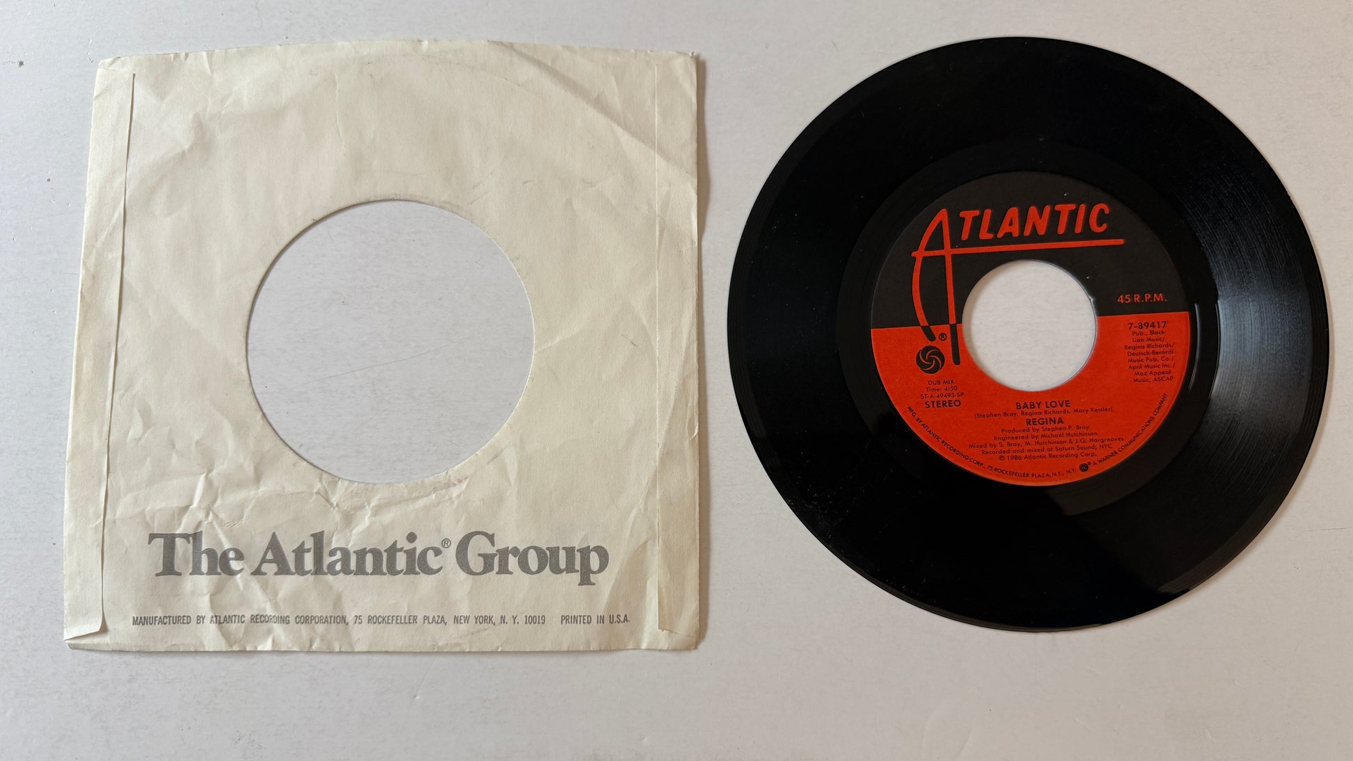 Regina Baby Love Used 45 RPM 7" Vinyl VG+\