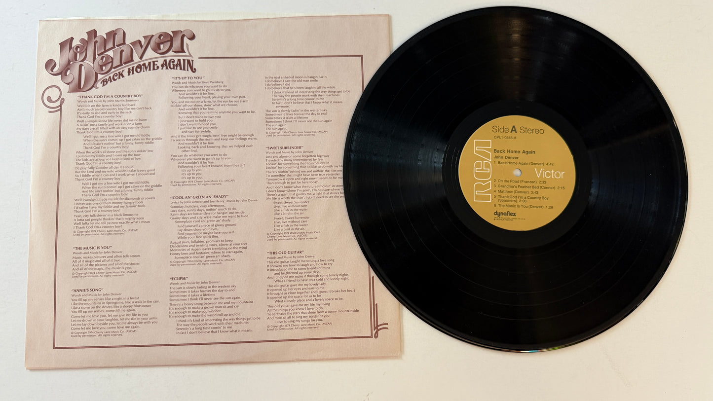 John Denver Back Home Again Used Vinyl LP VG+\VG+