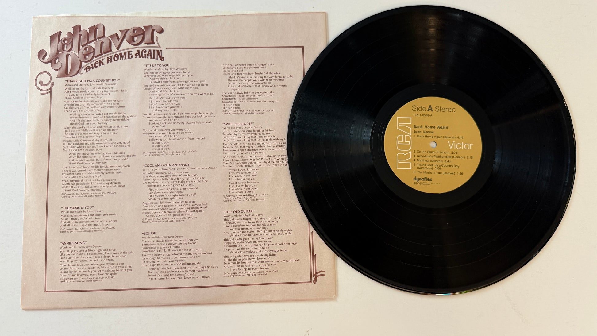 John Denver Back Home Again Used Vinyl LP VG+\VG+