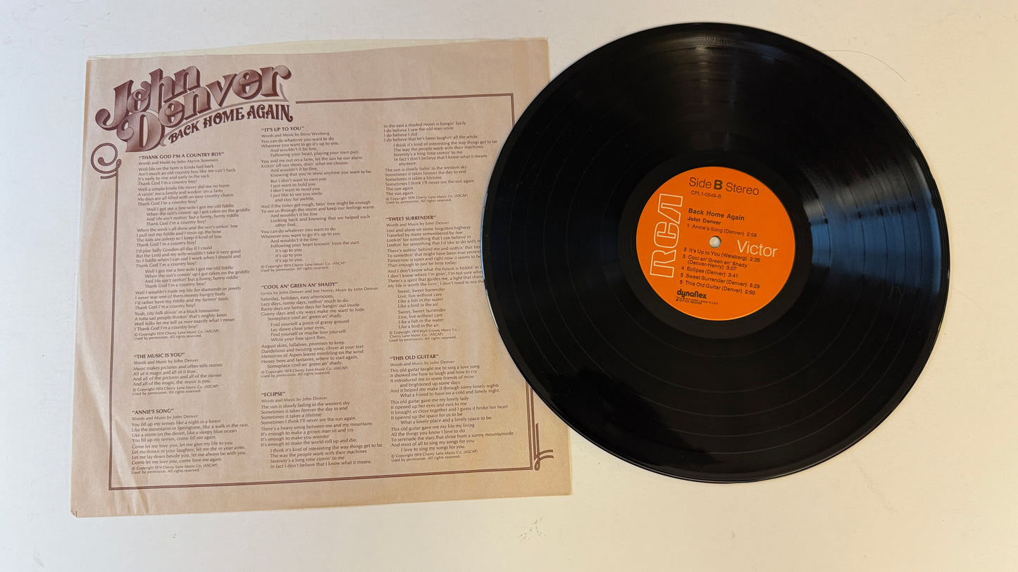 John Denver Back Home Again Used Vinyl LP VG+\VG+
