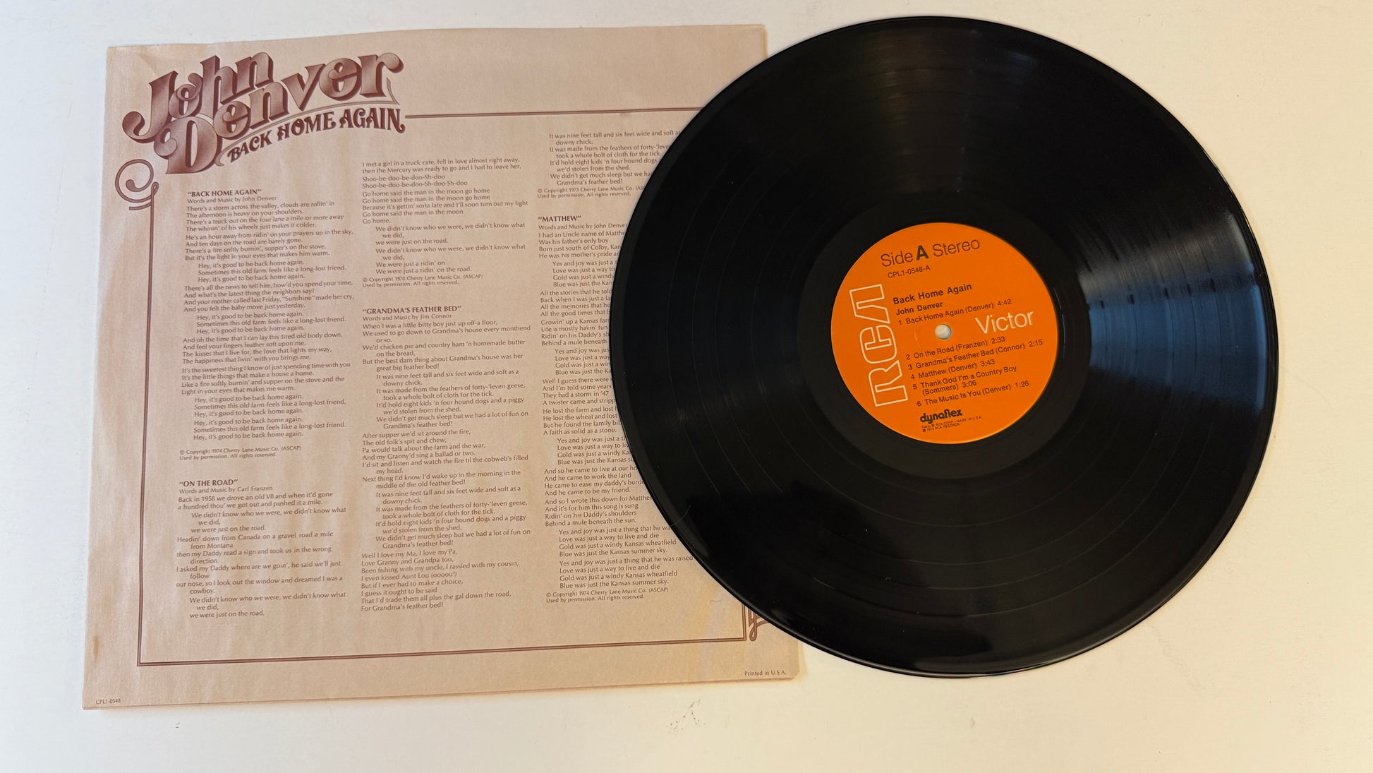 John Denver Back Home Again Used Vinyl LP VG+\VG+