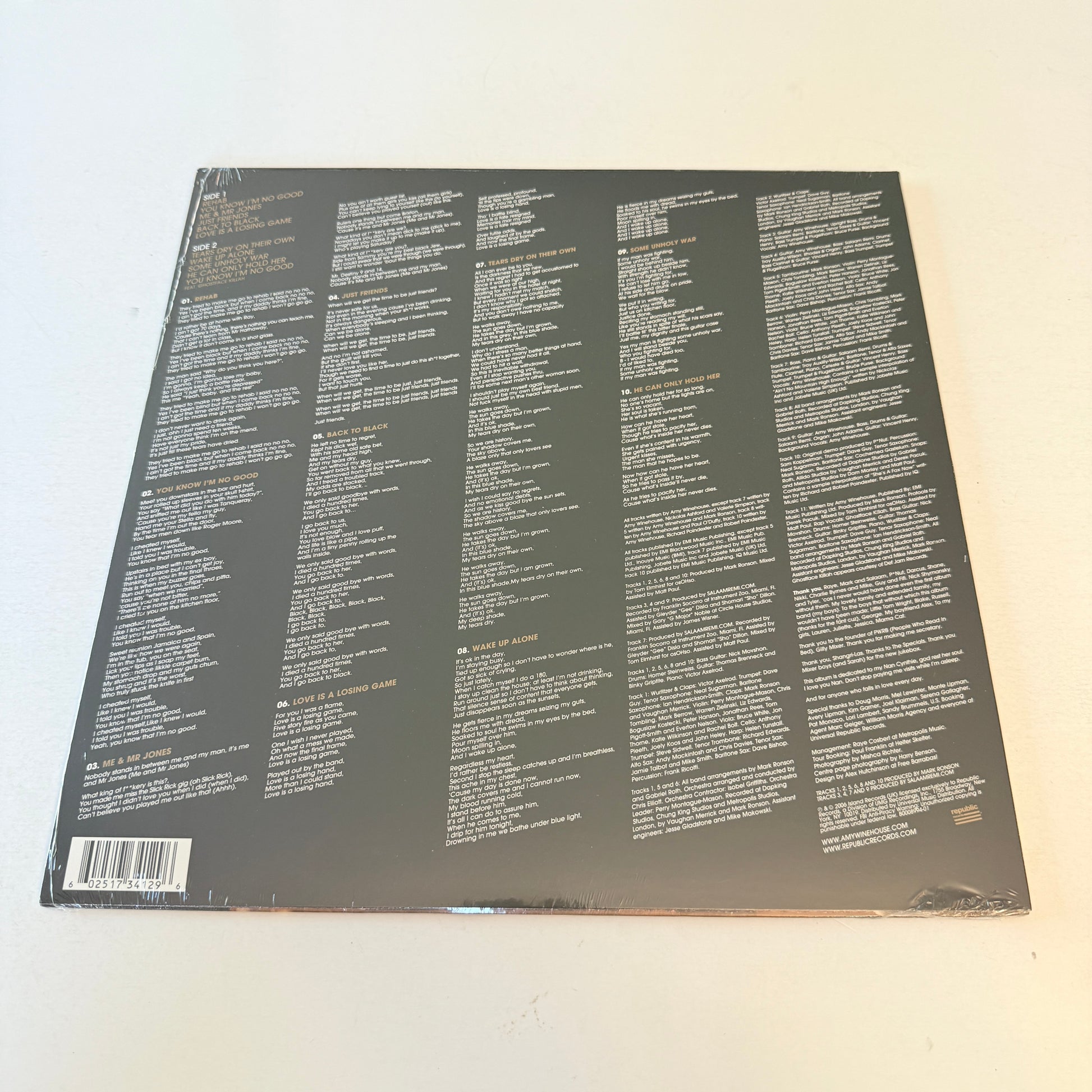 Amy Winehouse Back To Black New Vinyl LP M\M