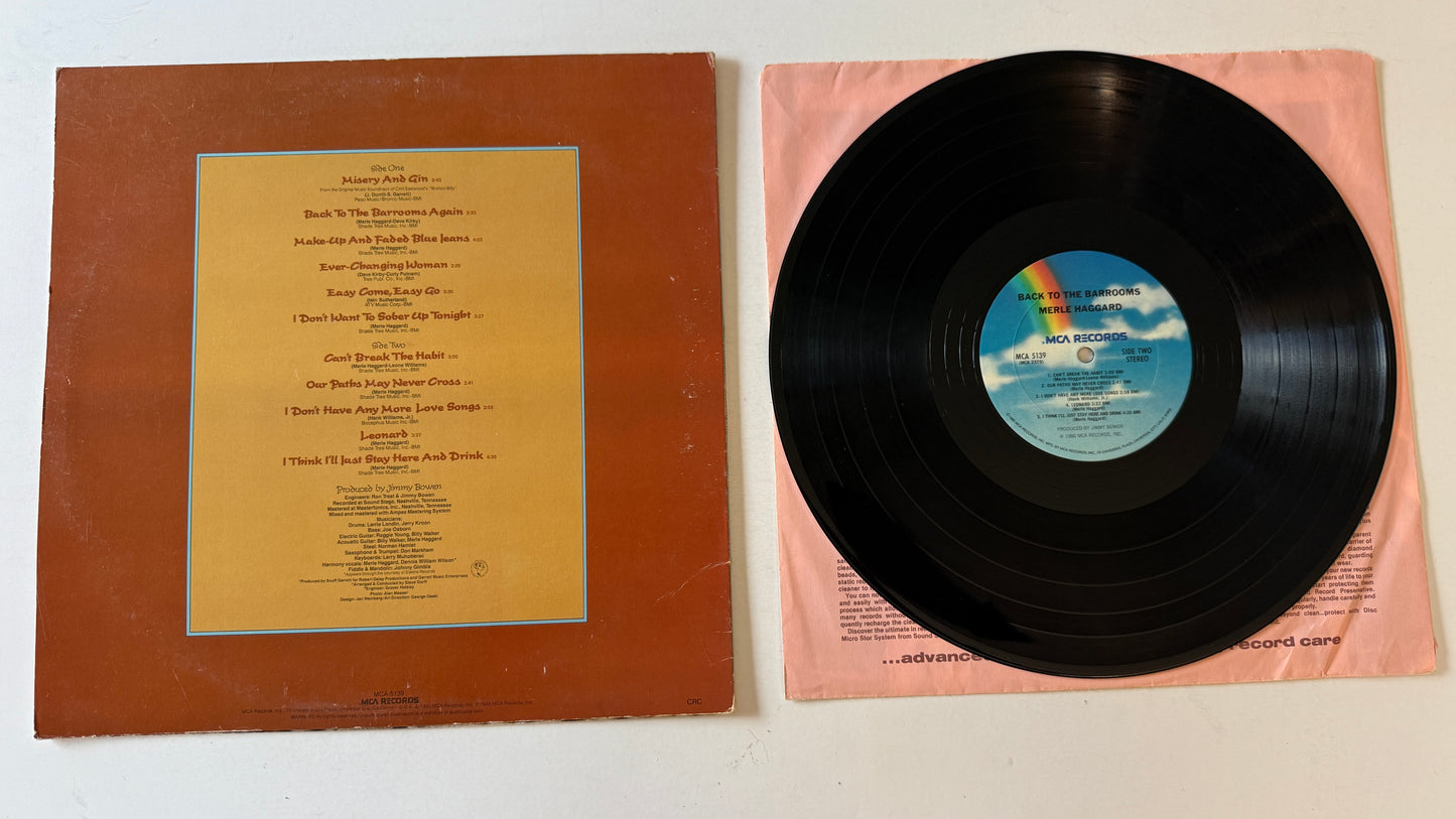 Merle Haggard Back To The Barrooms Used Vinyl LP VG+\G+