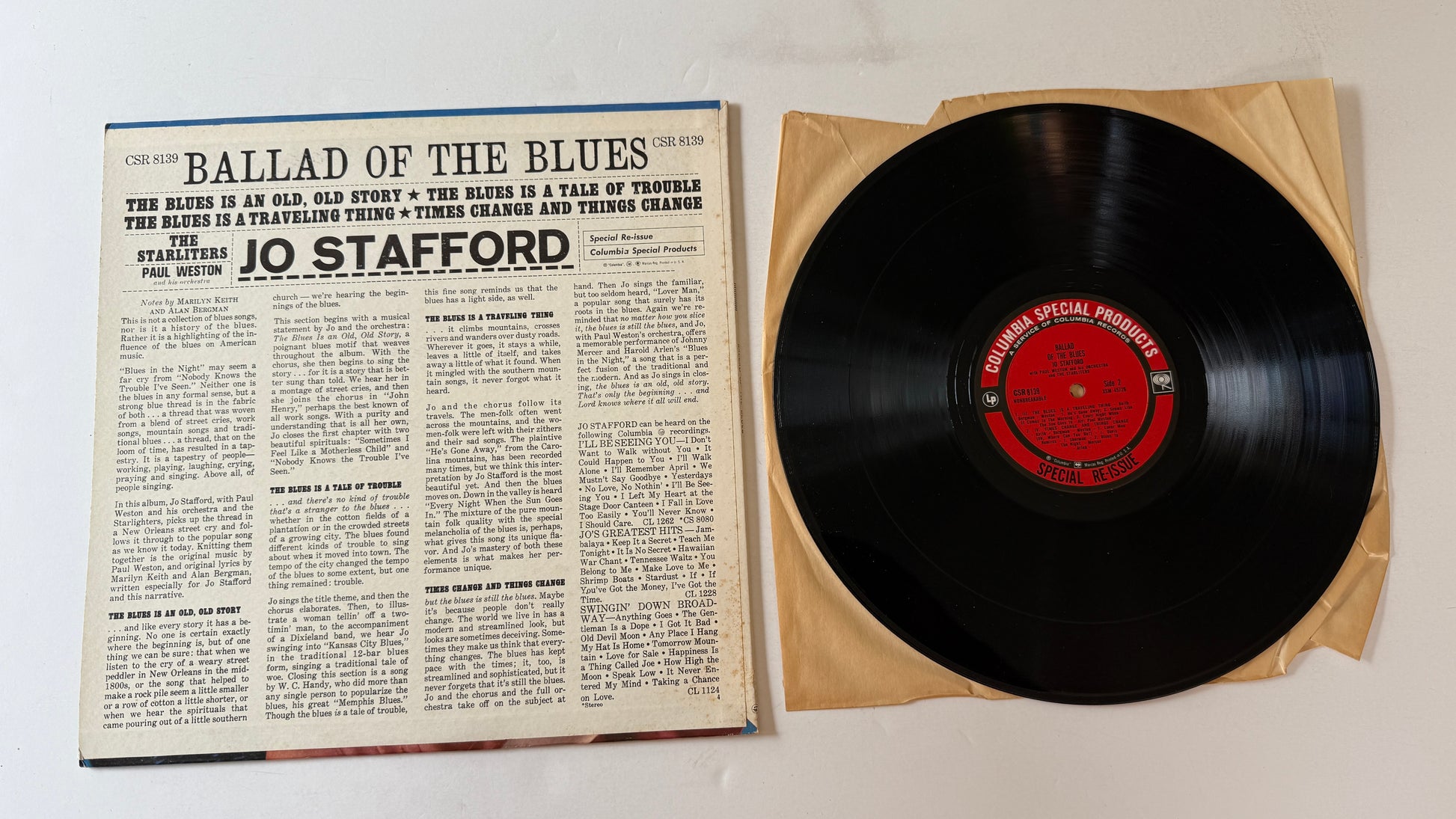Jo Stafford Ballad Of The Blues Used Vinyl LP VG+\VG+