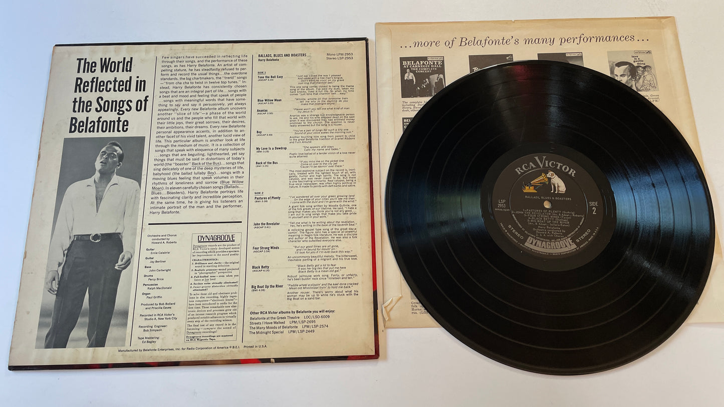 Harry Belafonte Ballads, Blues And Boasters Used Vinyl LP VG+\VG