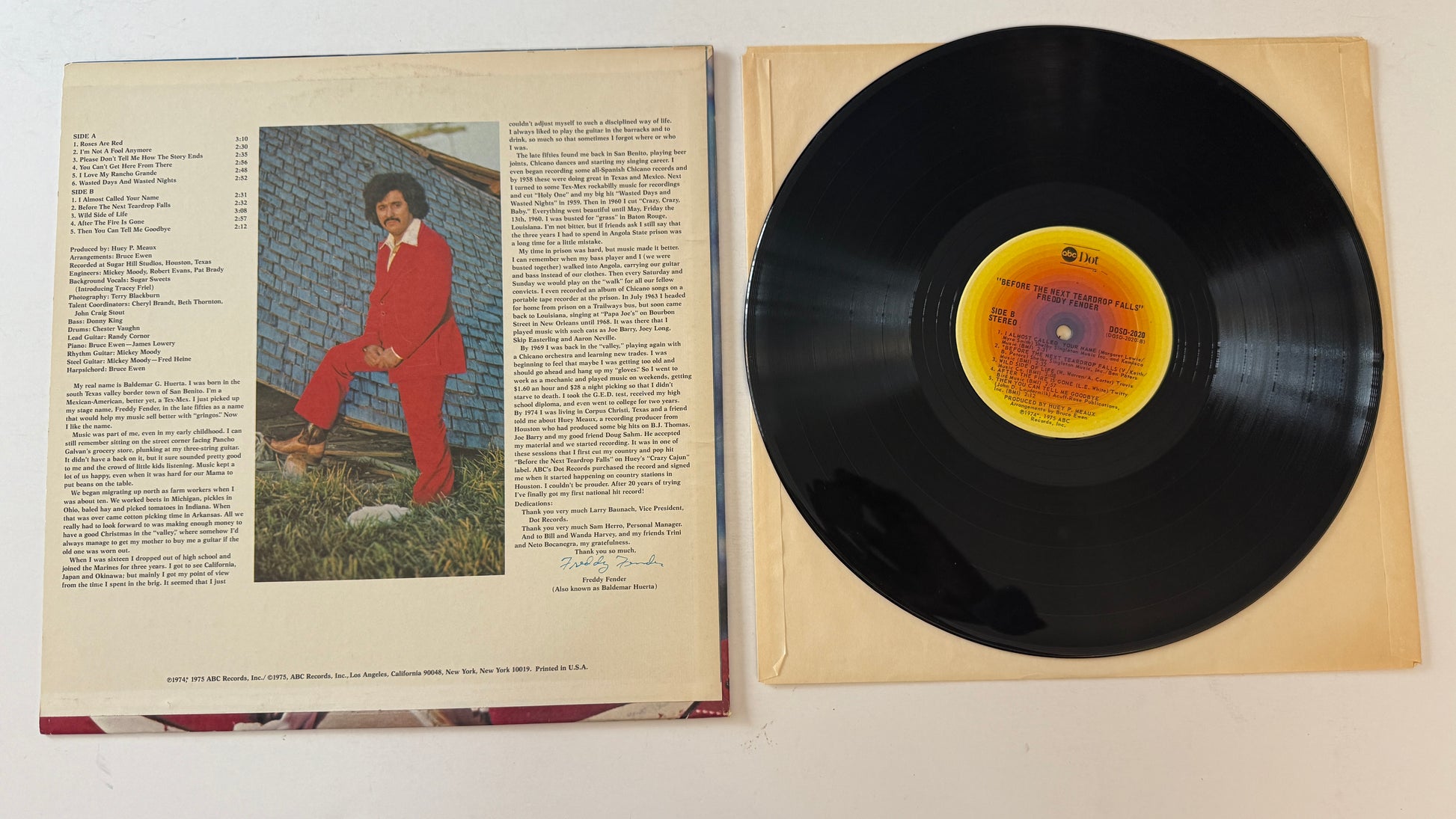 Freddy Fender Before The Next Teardrop Falls Used Vinyl LP VG+\VG