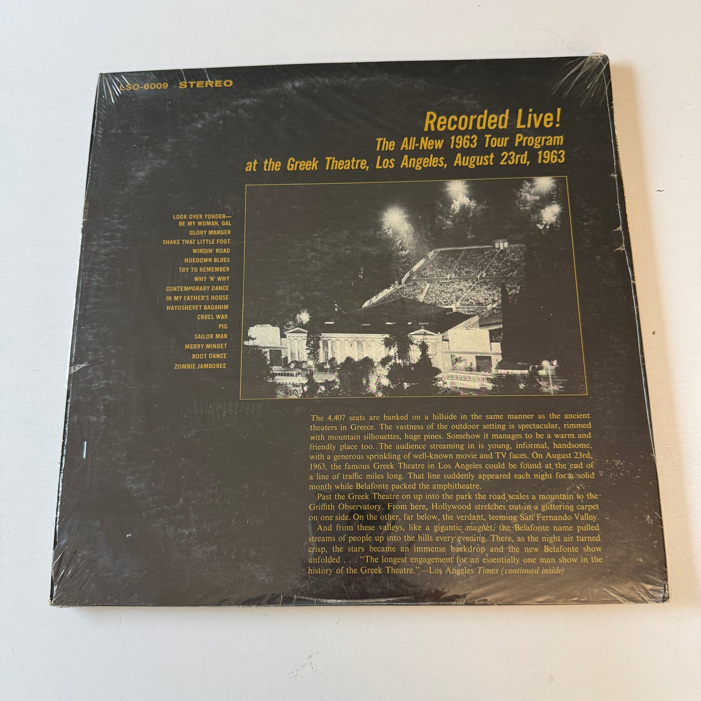Harry Belafonte Belafonte At The Greek Theatre Used Vinyl 2LP VG+\VG+