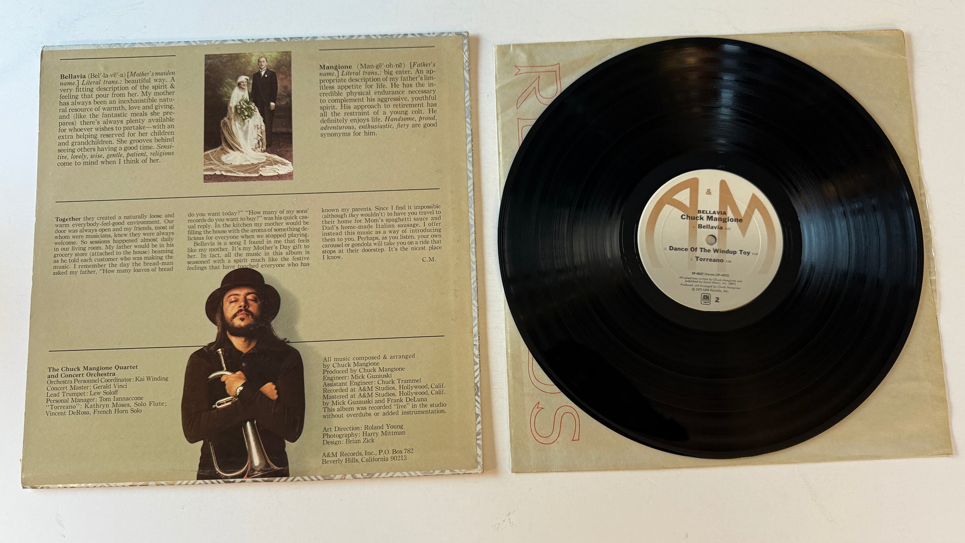 Chuck Mangione Bellavia Used Vinyl LP VG+\VG