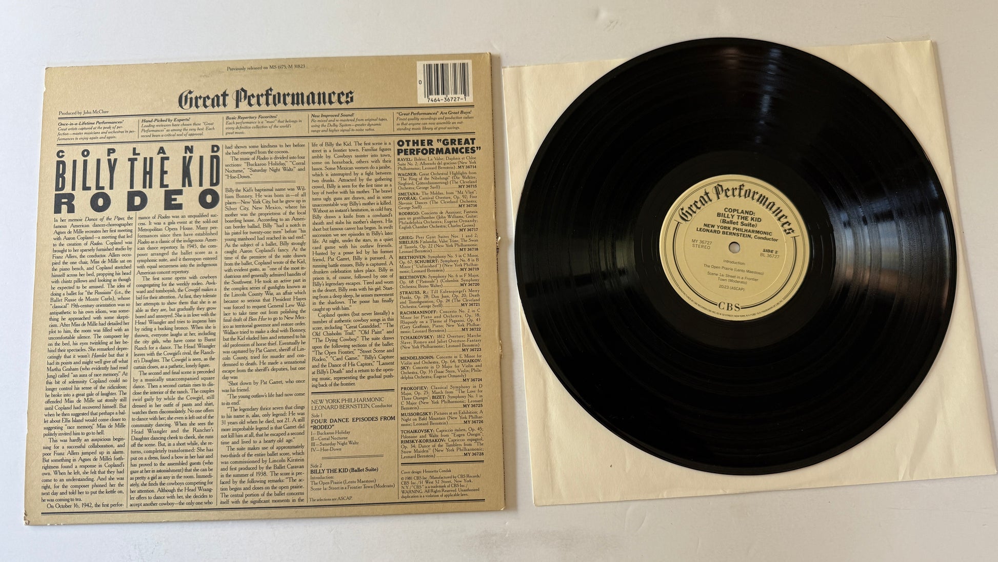 Aaron Copland Billy The Kid / Rodeo Used Vinyl LP VG+\VG