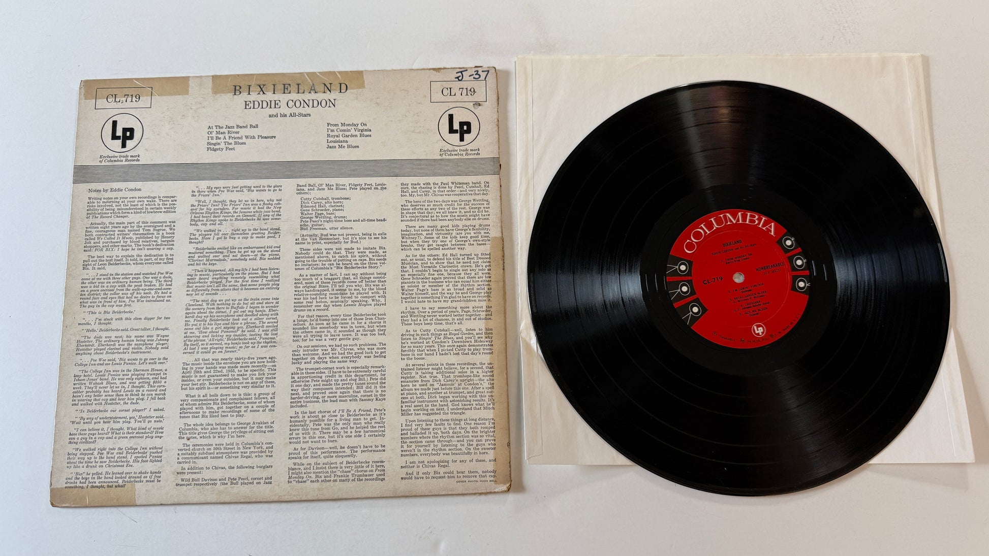 Eddie Condon And His All-Stars Bixieland Used Vinyl LP VG+\G+