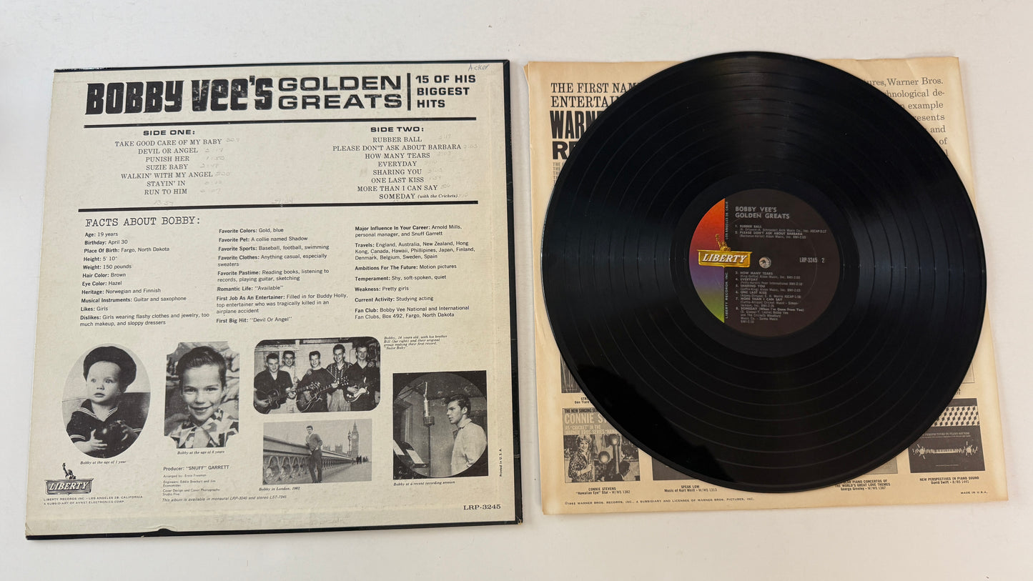 Bobby Vee Bobby Vee's Golden Greats Used Vinyl LP VG+\VG