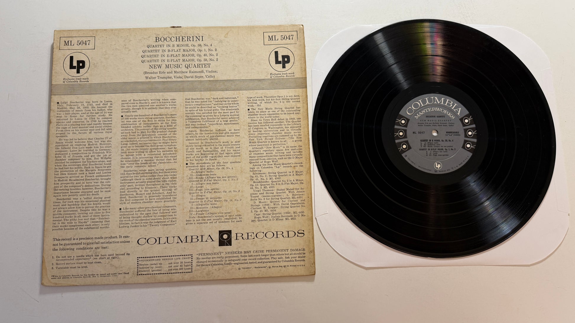 Luigi Boccherini Boccherini Quartets Used Vinyl LP VG+\VG