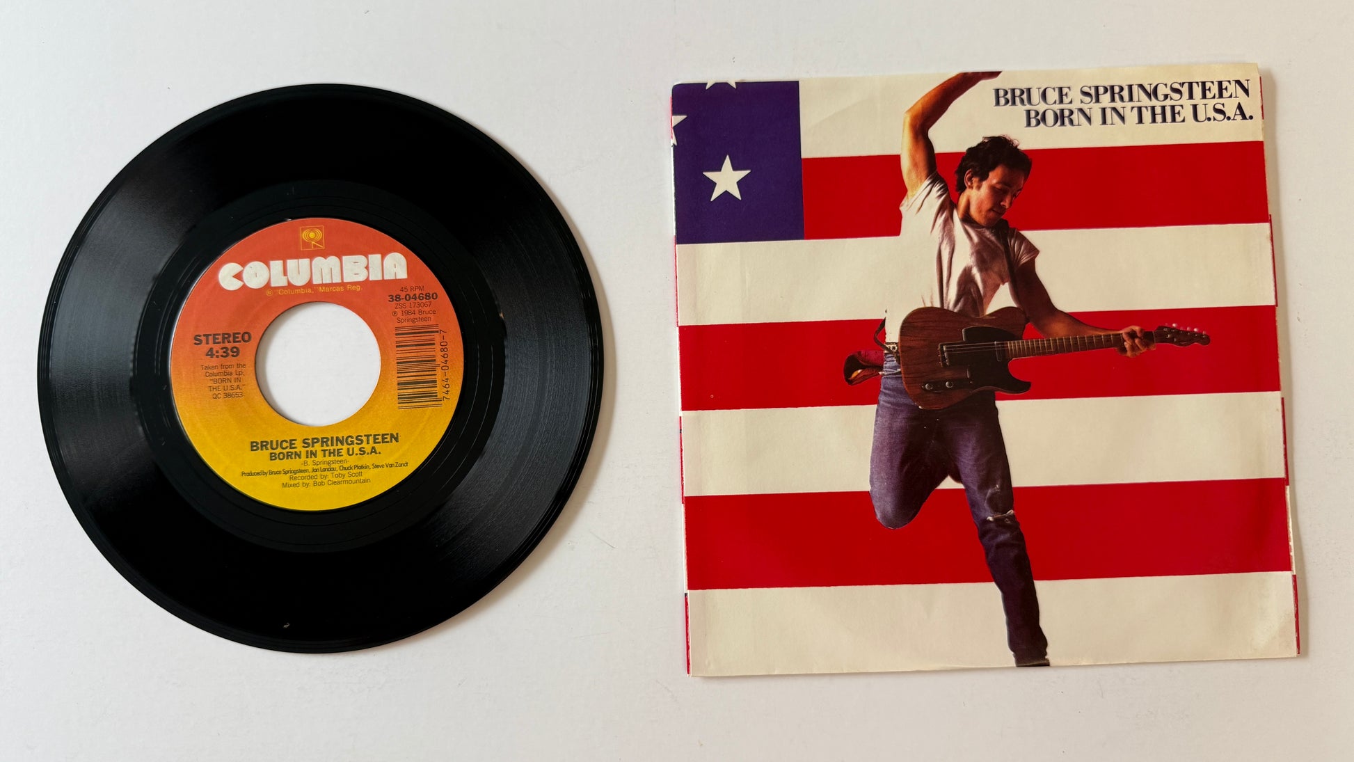 Bruce Springsteen Born In The U.S.A. Used 45 RPM 7" Vinyl VG+\