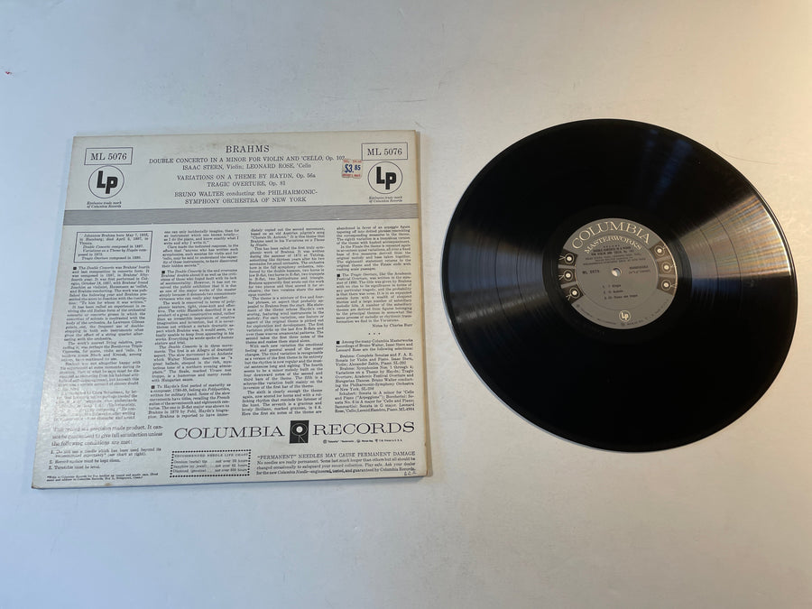 Brahms Bruno Walter Double Concerto In A Minor Used Vinyl LP VG+\VG