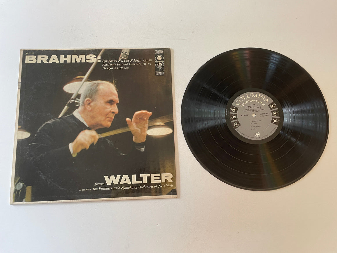 Brahms: Bruno Walter Symphony Brahms: Bruno Walter Symphony No. 3 Hungarian Dances Used Vinyl LP VG+\VG+