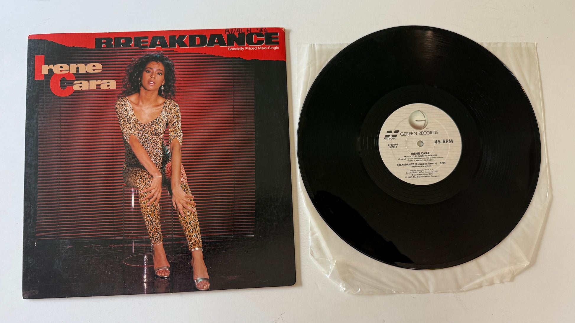 Irene Cara Breakdance Used Vinyl 45 RPM 12" Single VG+\VG