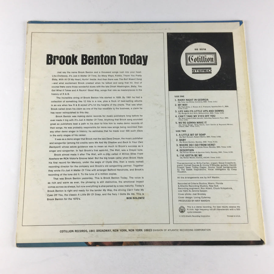 Brook Benton Brook Benton Today Used Vinyl LP VG\VG