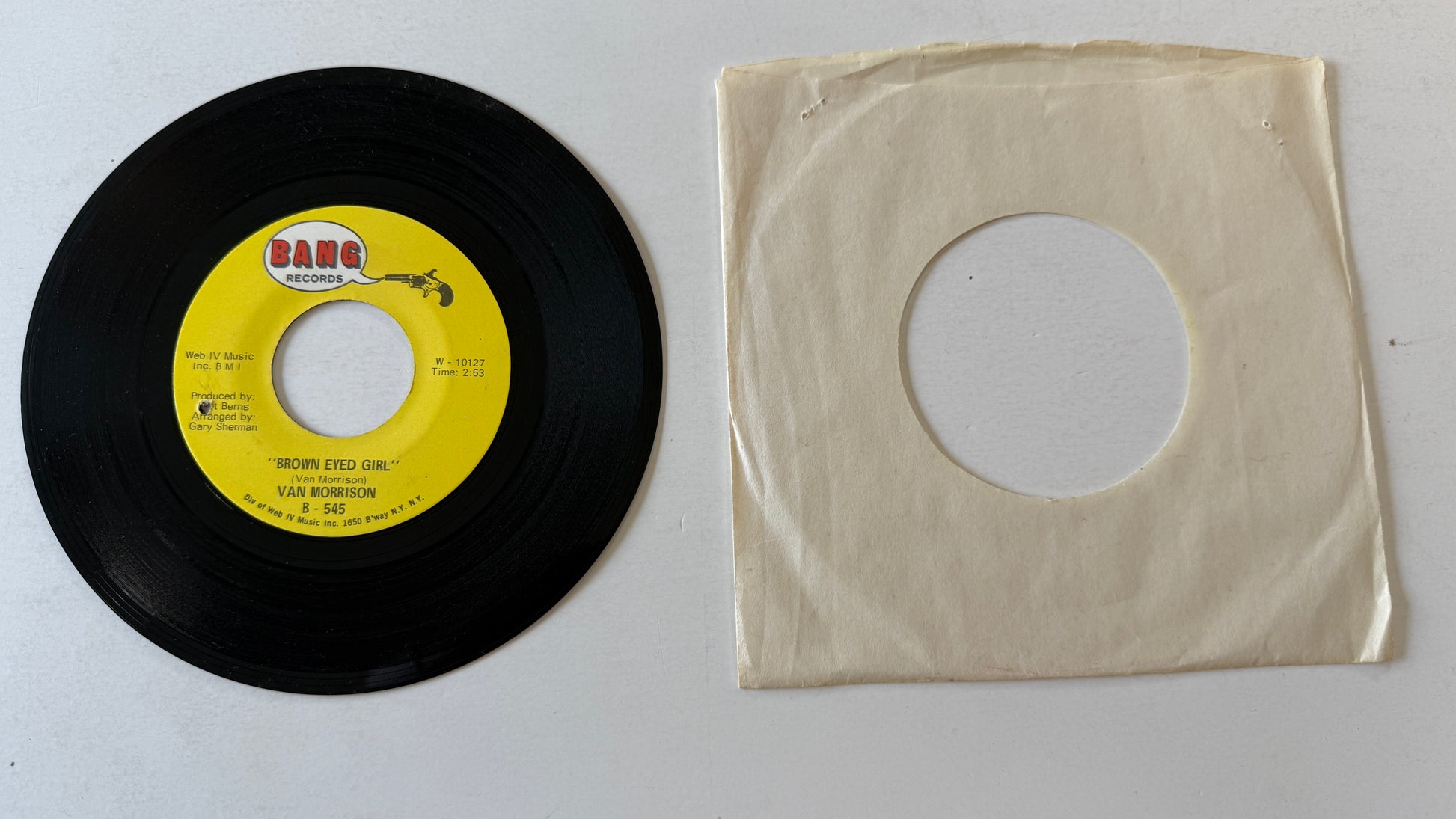 Van Morrison Brown Eyed Girl / Goodbye Baby (Baby Goodbye) Used 45 RPM 7" Vinyl VG+\VG+