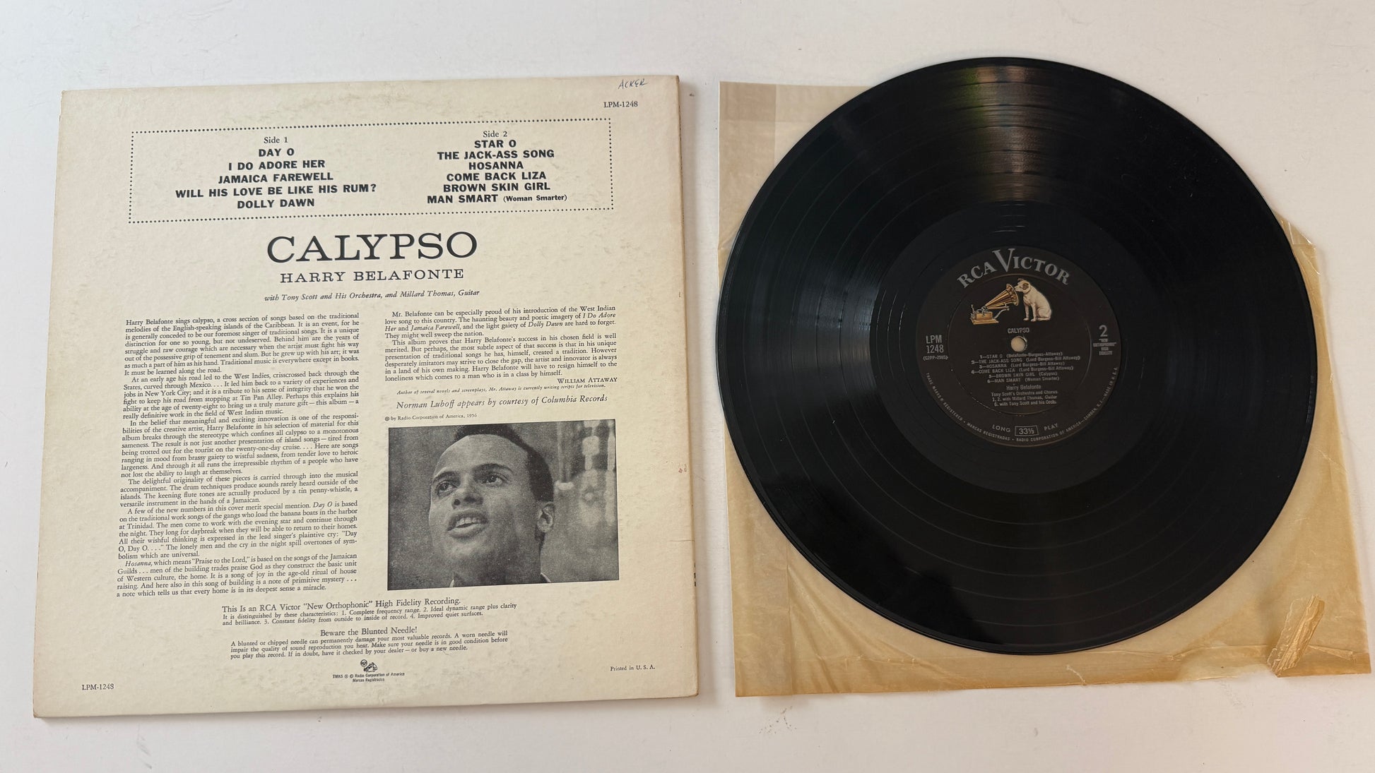 Harry Belafonte Calypso Used Vinyl LP VG+\VG