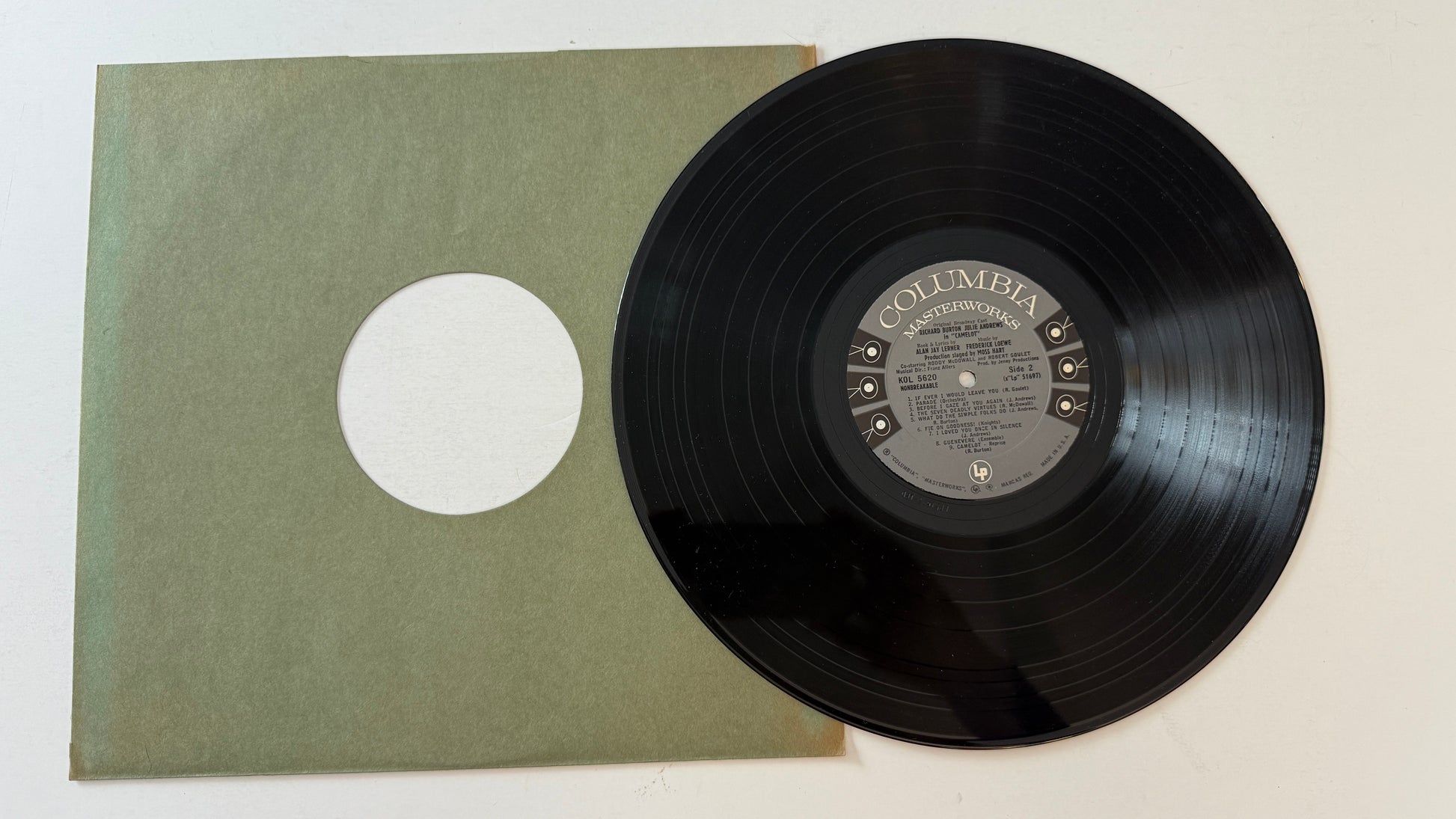 Alan Jay Lerner Camelot (Original Broadway Cast Recording) Used Vinyl LP VG+\VG+