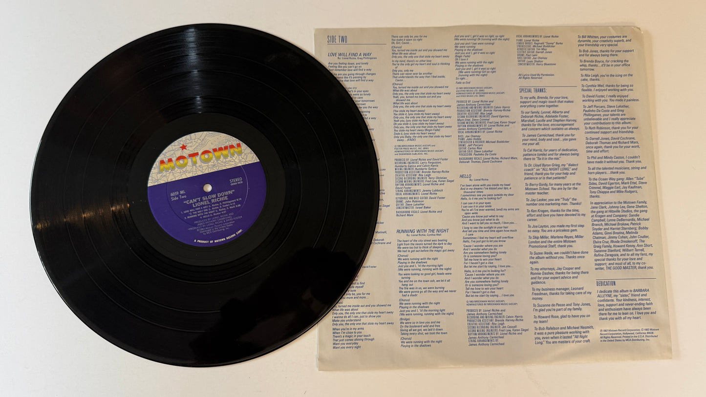 Lionel Richie Can't Slow Down Used Vinyl LP VG+\VG