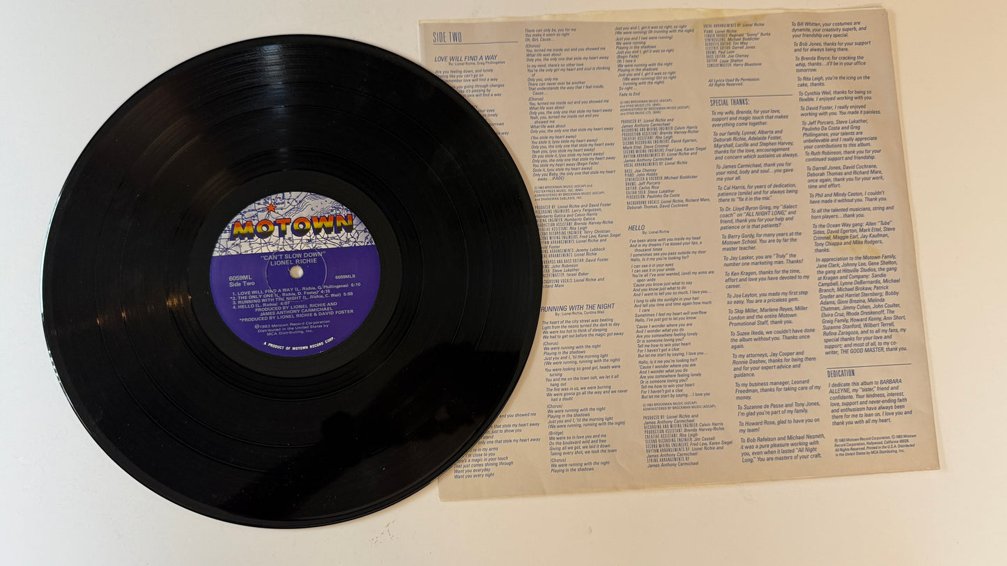 Lionel Richie Can't Slow Down Used Vinyl LP VG+\VG+