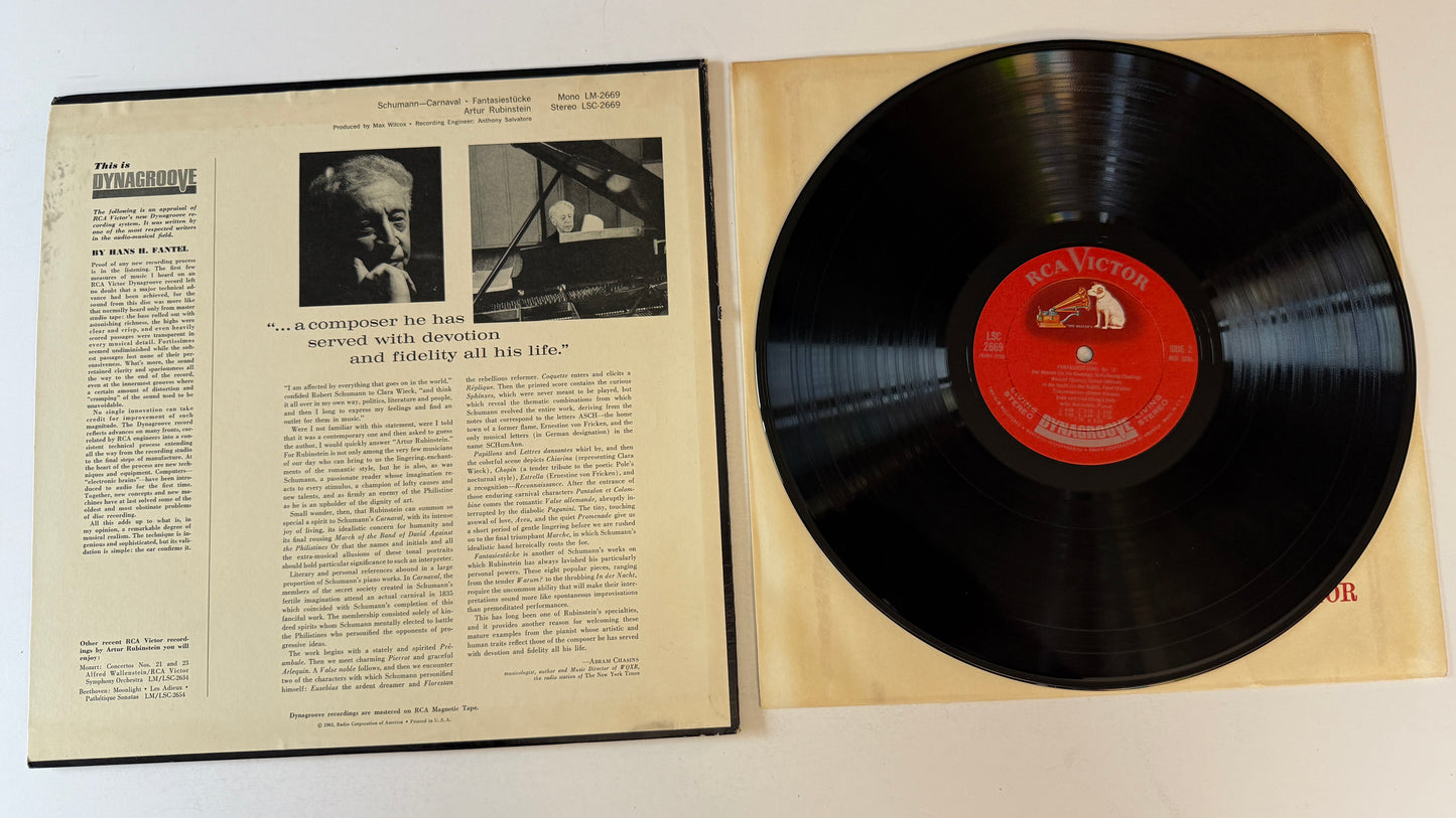 Arthur Rubinstein Carnaval / Fantasiestücke Used Vinyl LP VG+\VG