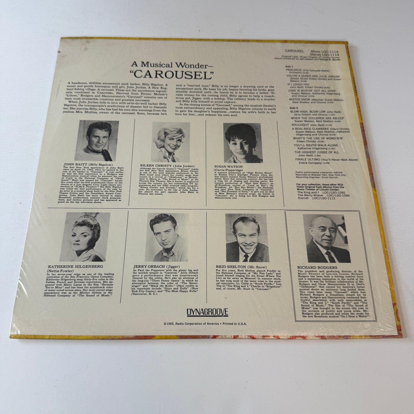 John Raitt Carousel (An Original Cast Album) New Vinyl LP M\VG+