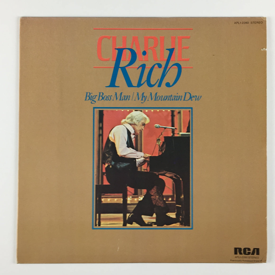 Charlie Rich ‎ Big Boss Man / My Mountain Dew Orig Press Used Vinyl LP VG+\VG+