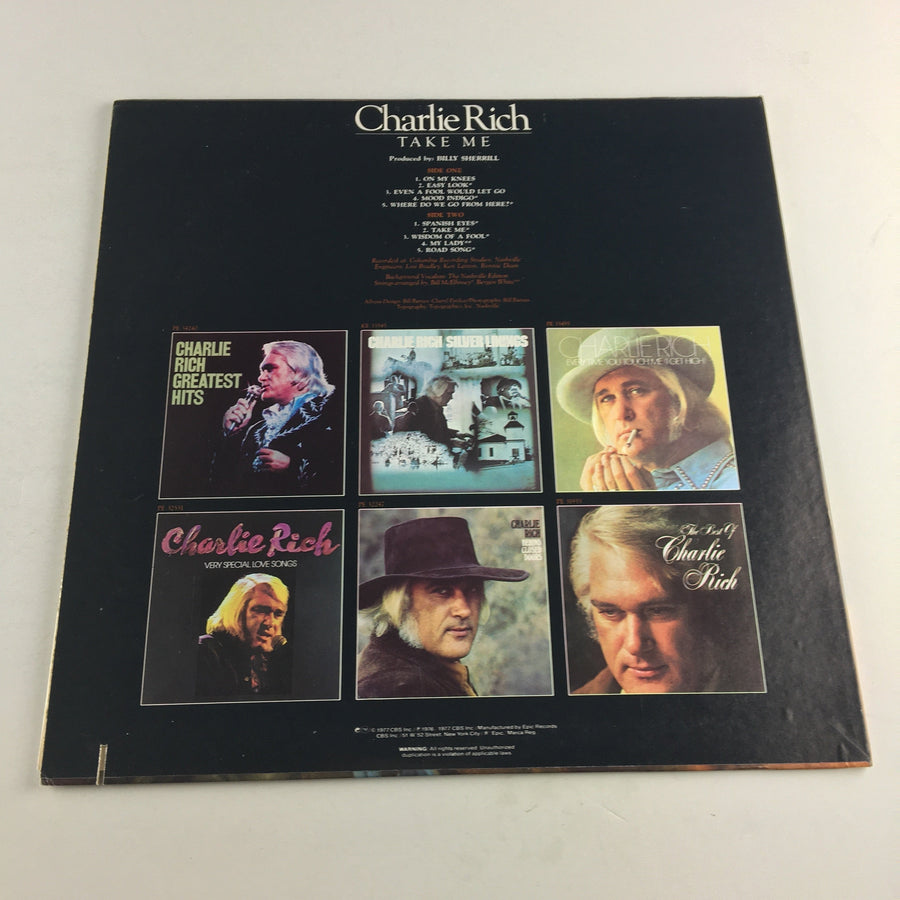 Charlie Rich Take Me Used Vinyl LP VG+\VG+