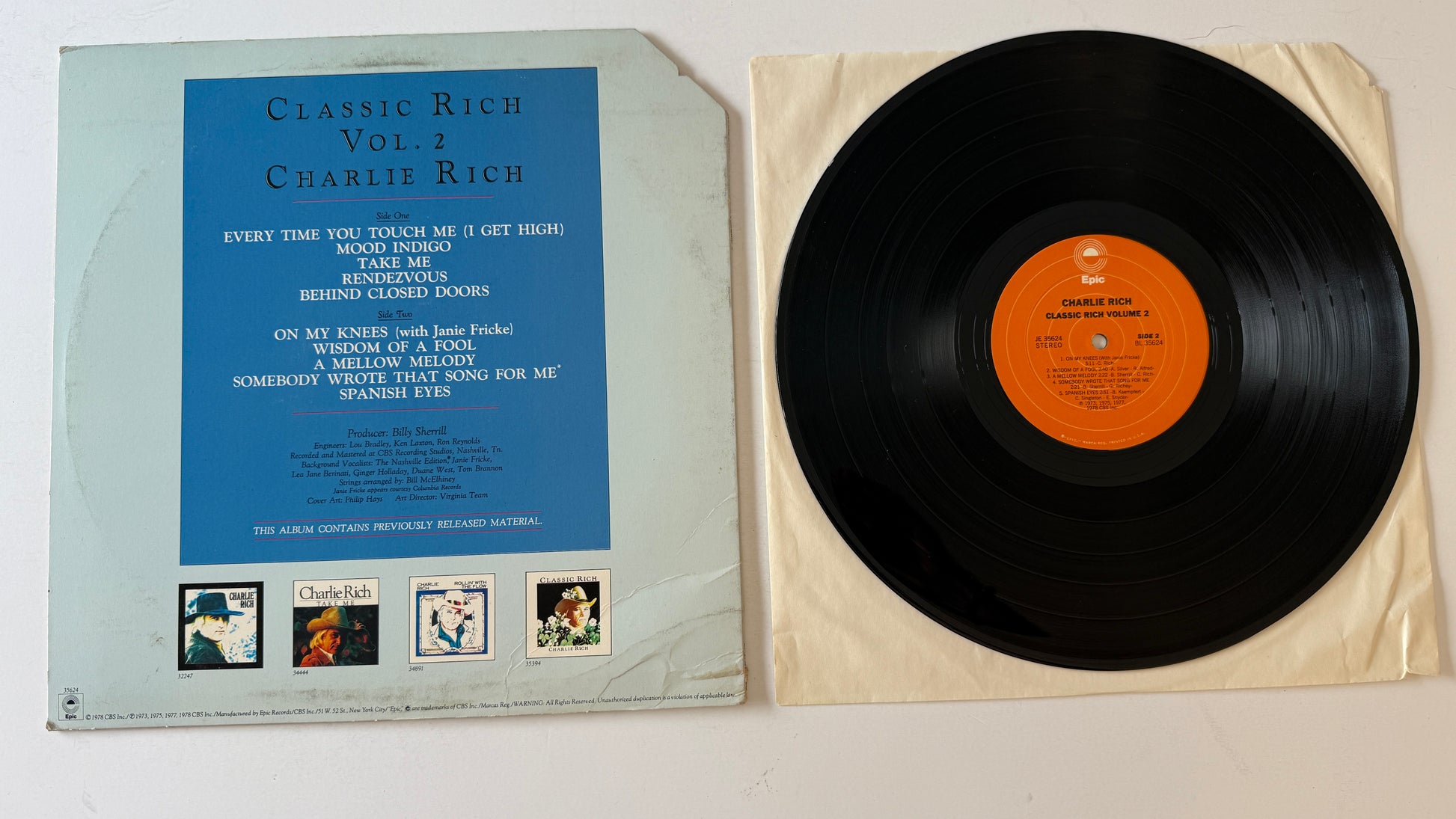 Charlie Rich Classic Rich Vol. 2 Used Vinyl LP VG+\VG