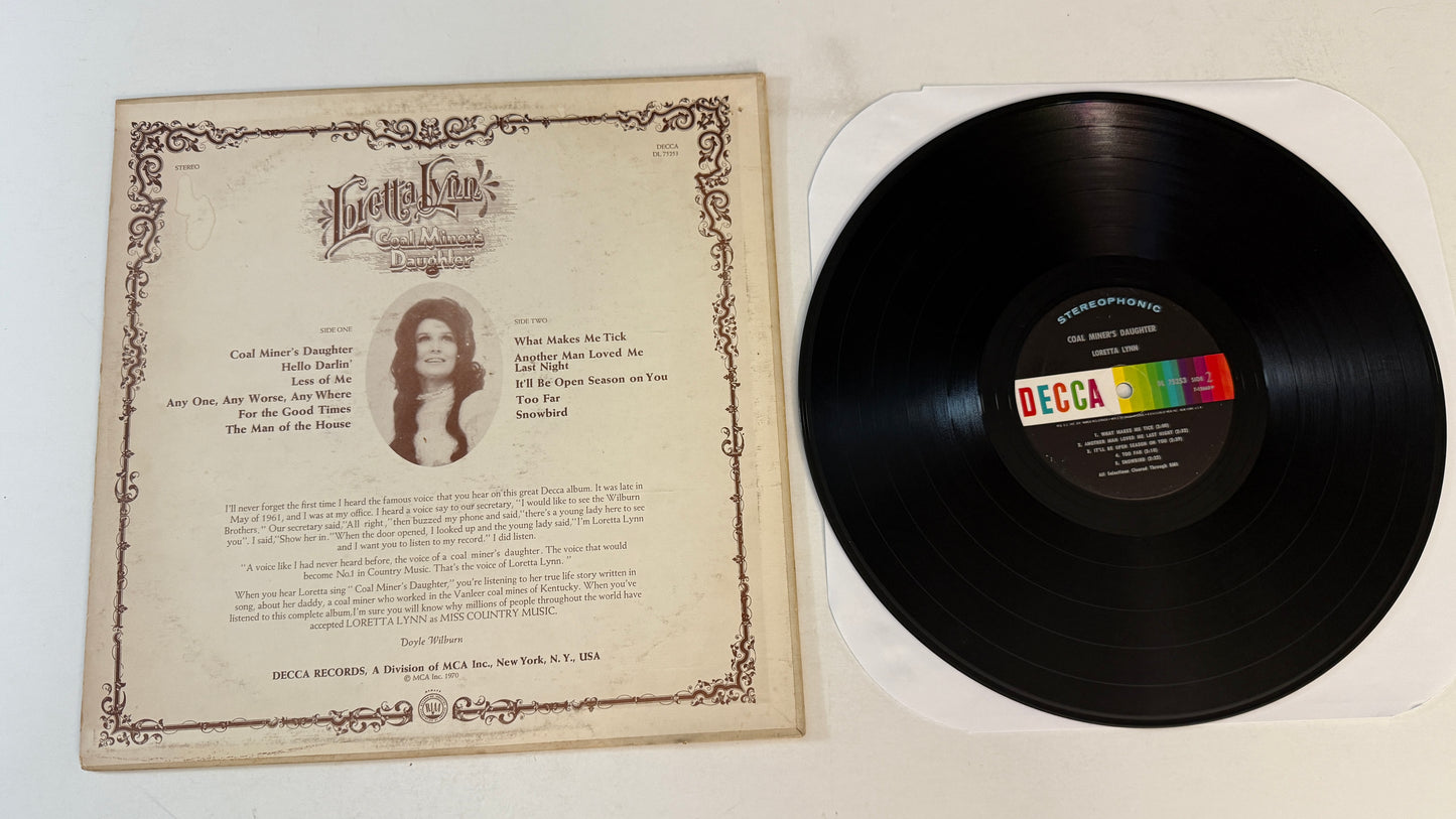 Loretta Lynn Coal Miner's Daughter Used Vinyl LP VG+\VG