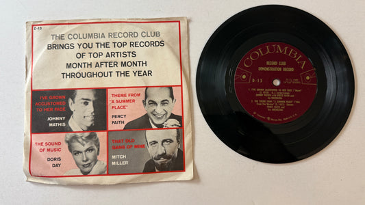 Various Columbia Record Club Demonstration Record Used 45 RPM 7" Vinyl VG+\