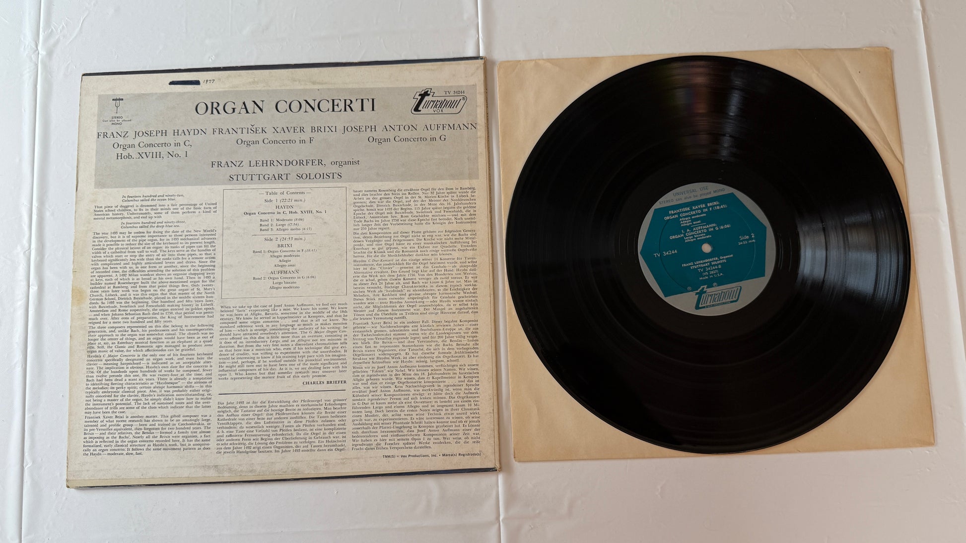 Joseph Haydn Concerti For Organ Used Vinyl LP VG+\VG