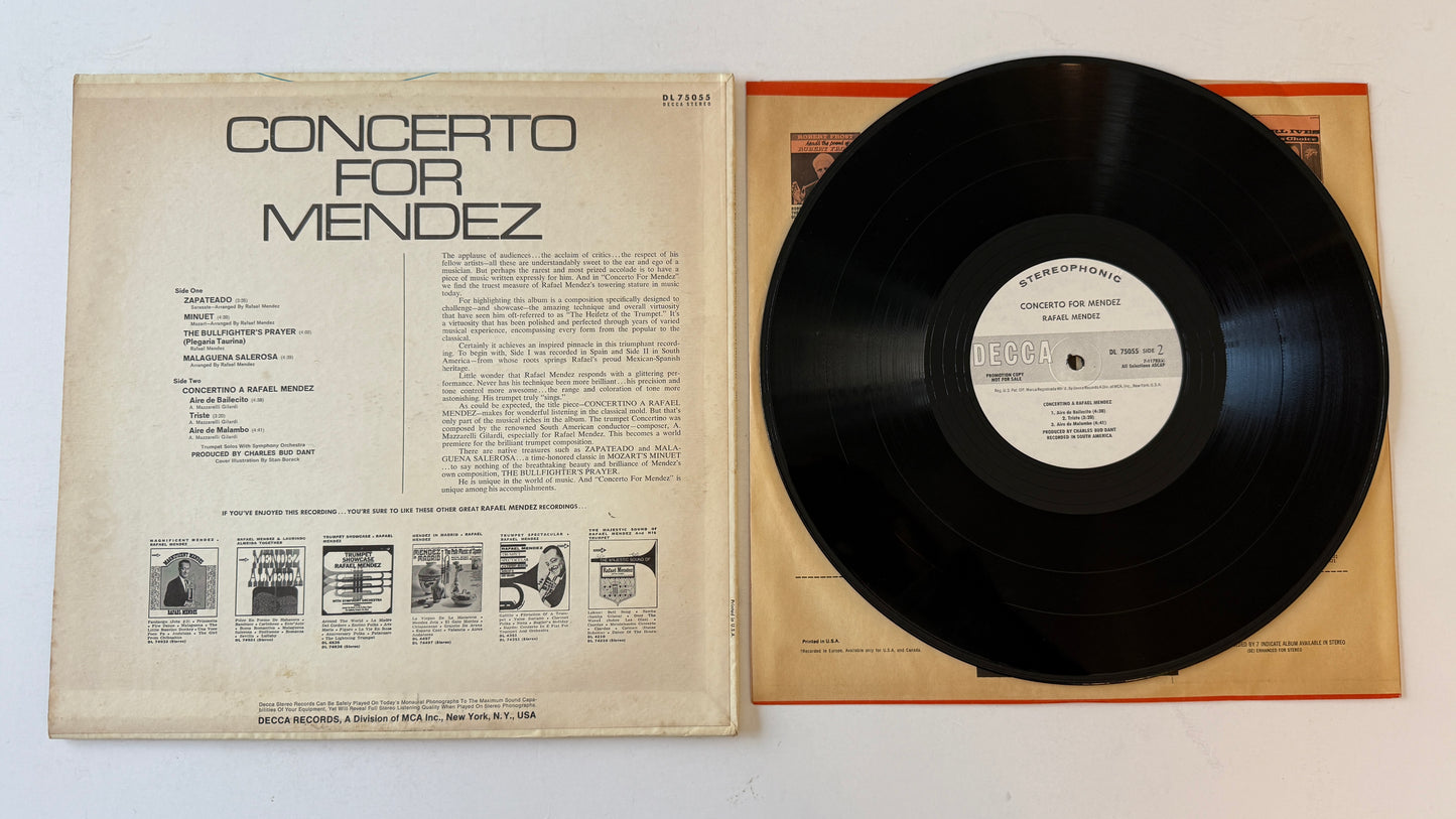 Rafael Mendez Concerto For Mendez Used Vinyl LP VG+\VG+